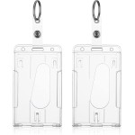 ID Card Badge Holder with Key Ring