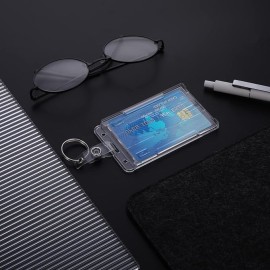 ID Card Badge Holder with Key Ring